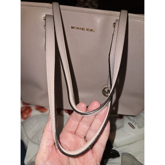 Michael Kors Jet Set Travel Laptop Carryall Tote Saffiano Leather Blush Large - Picture 8 of 16